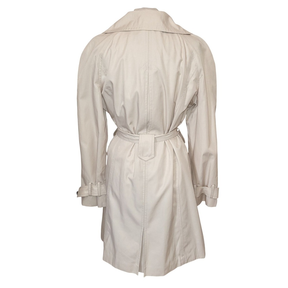 Marvin Richards New York Cream Ivory Long Double Breasted Tie Trench Coat XL - Picture 3 of 9